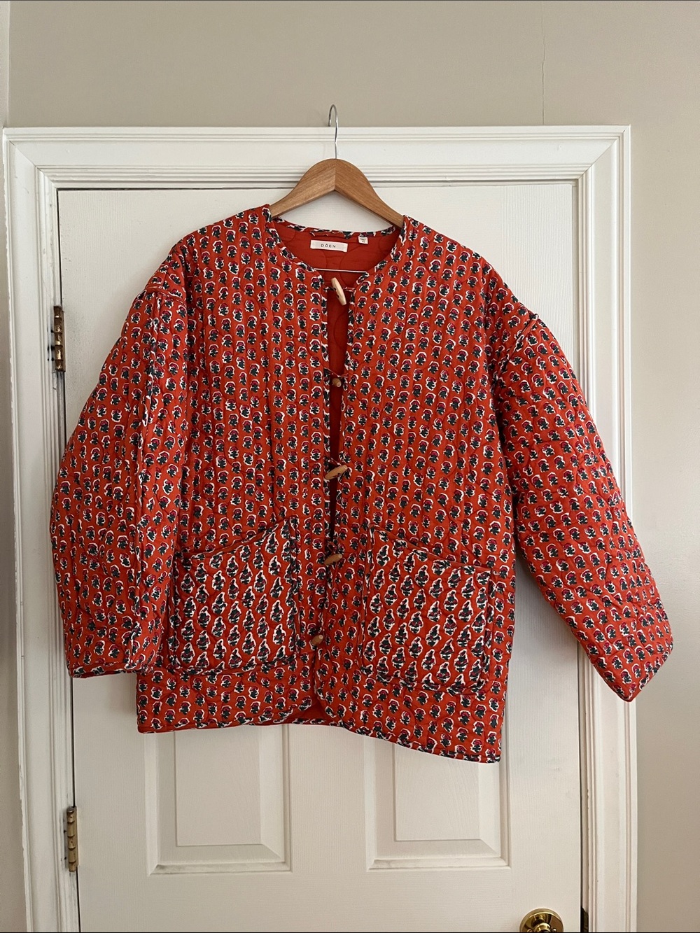 Doen Parker Jacket red floral size medium - Picture 2 of 4